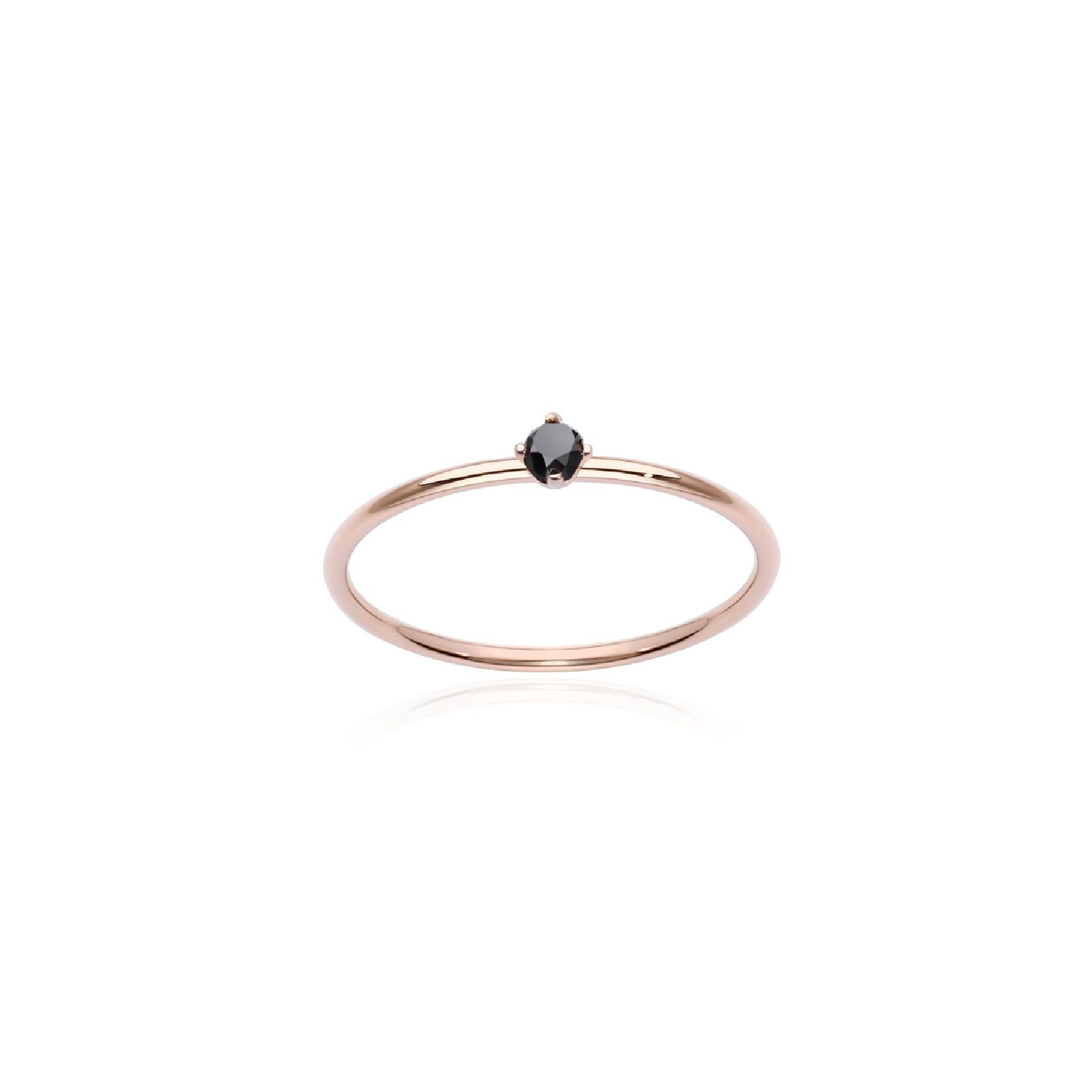 Anello solitario Burato Solitaire donna oro rosa e diamante nero 0,05ct CL439-1