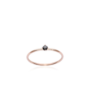 Anello solitario della collezione Burato Solitaire da donna in oro rosa 18kt con diamante nero 0,05ct CL439