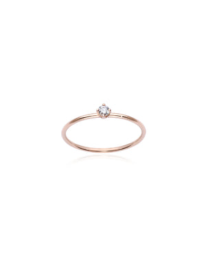 Anello solitario della collezione Burato Solitaire da donna in oro rosa 18kt con diamante 0,07ct CL440