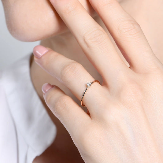 Anello solitario Burato Solitaire donna oro rosa e diamante 0,07ct CL440-2