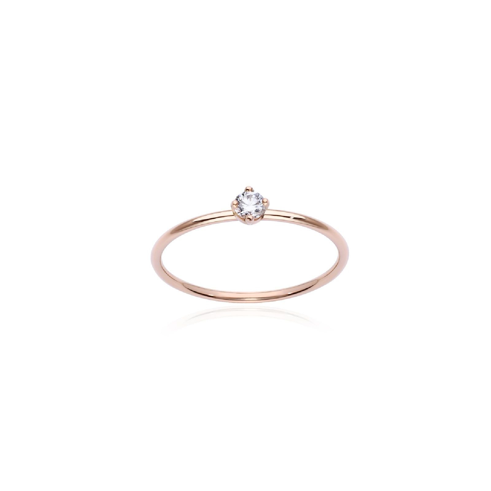 Anello solitario Burato Solitaire donna oro rosa e diamante 0,10ct CL441-1