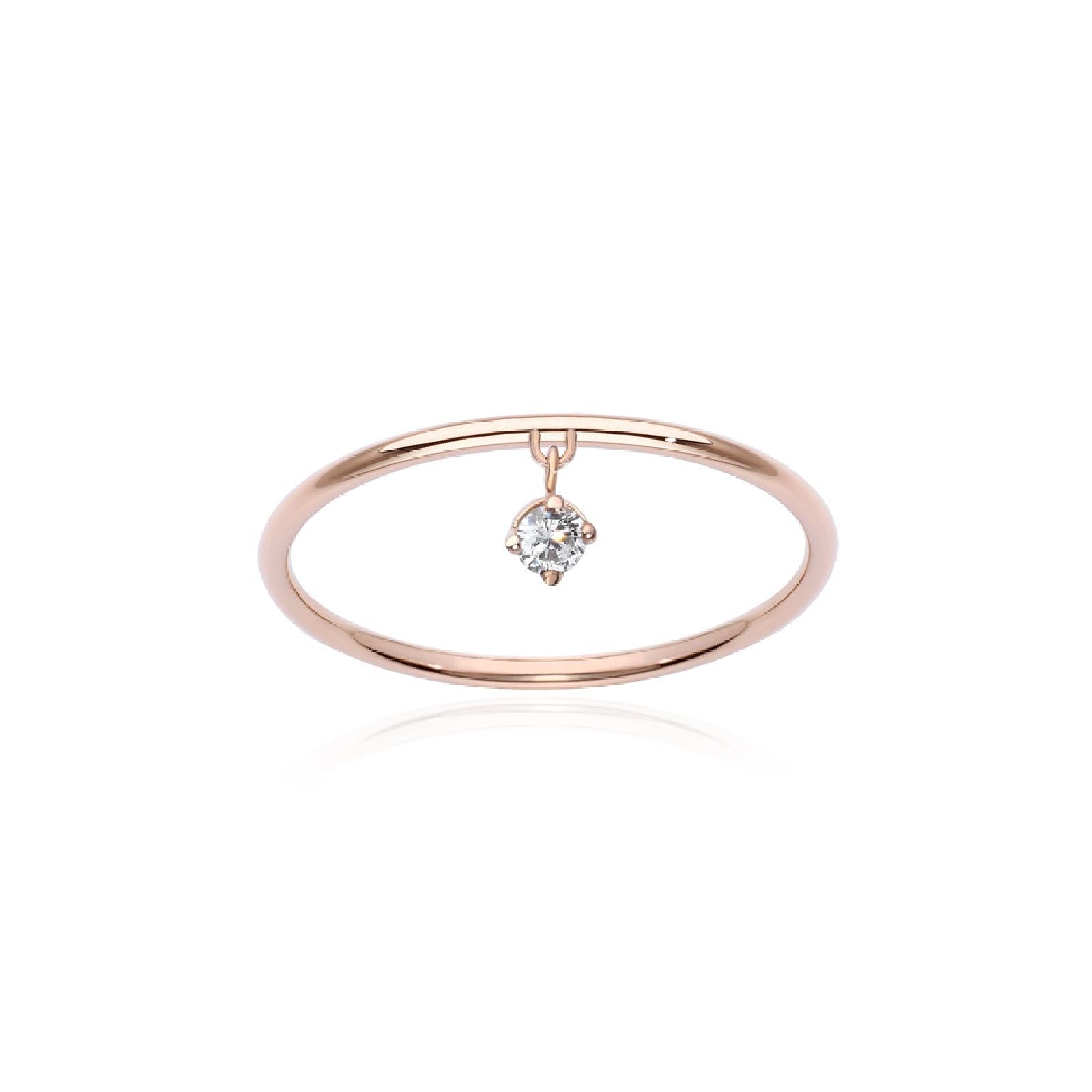 Anello solitario Burato Solitaire donna oro rosa ciondolo diamante 0,05ct CL443-1