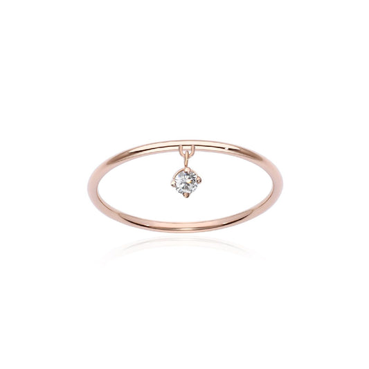 Anello solitario Burato Solitaire donna oro rosa ciondolo diamante 0,05ct CL443-1