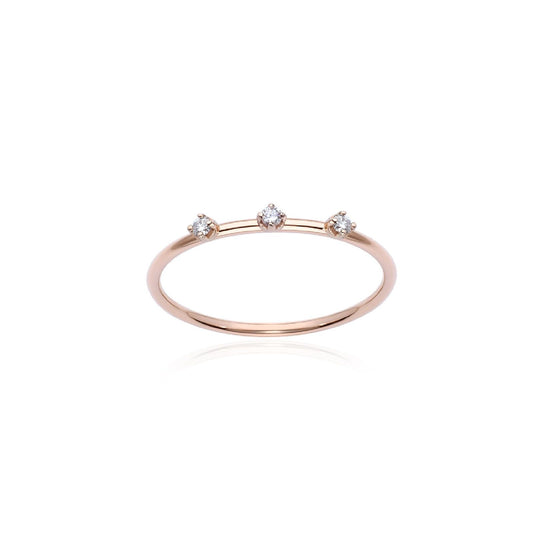 Anello trilogy Burato Solitaire donna oro rosa tre diamanti 0,06ct CL444-1
