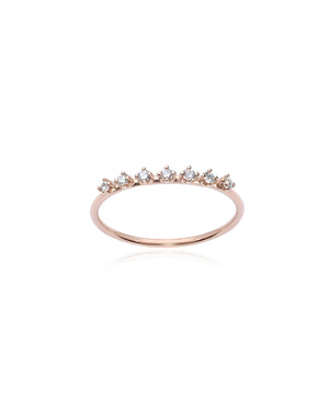 Anello veretta da donna della collezione Burato Solitaire in oro rosa 18kt con 7 diamanti bianchi di 0,14ct CL445
