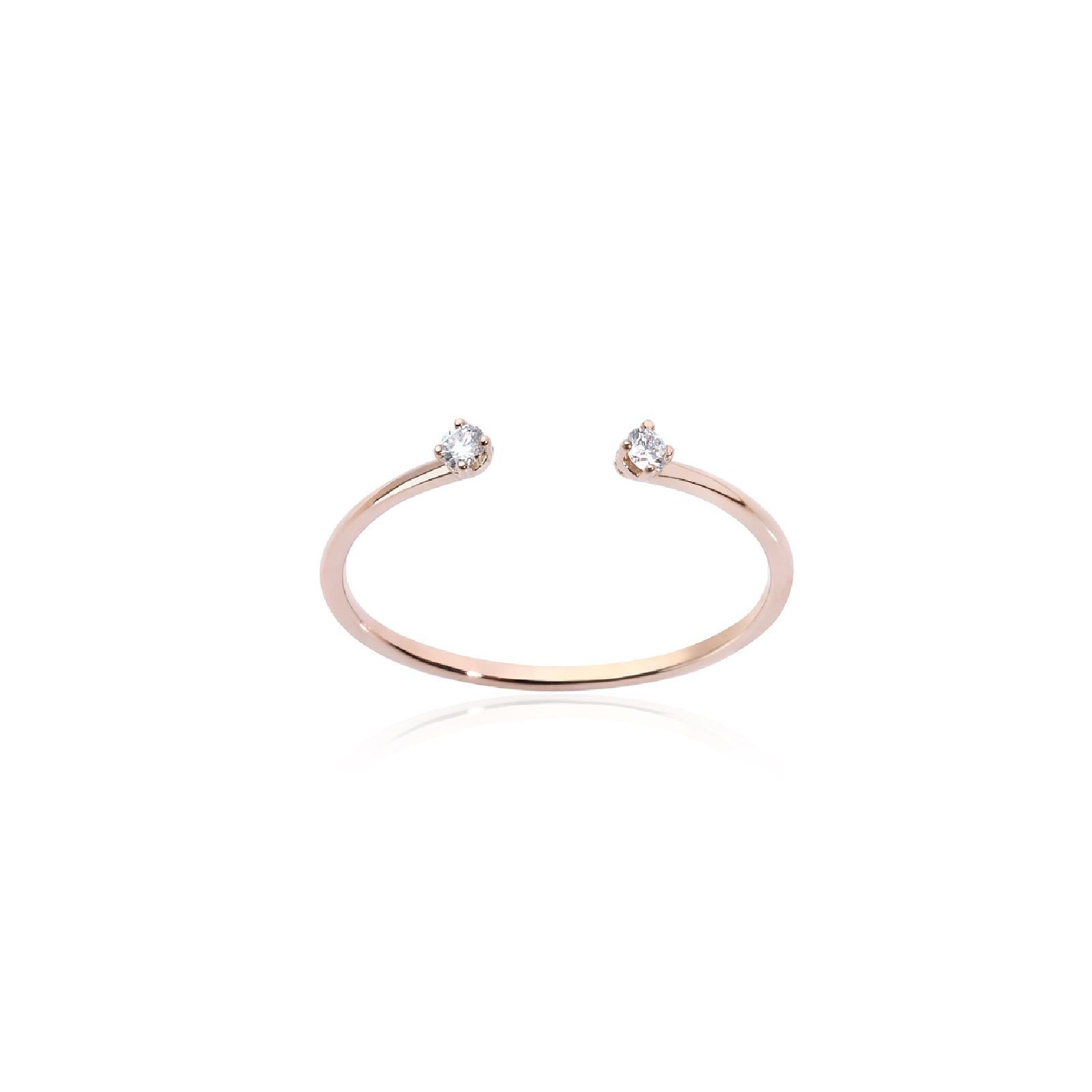 Anello aperto Burato Solitaire donna oro rosa e diamanti 0,06ct CL446-1
