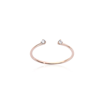 Anello aperto Burato Solitaire donna oro rosa e diamanti 0,06ct CL446-1
