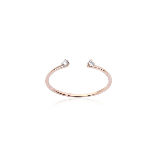 Anello aperto Burato Solitaire donna oro rosa e diamanti 0,06ct CL446-1