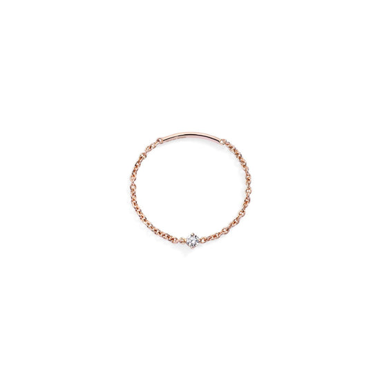 Anello solitario Burato Solitaire donna oro rosa catena morbida diamante 0,03ct CL449-1