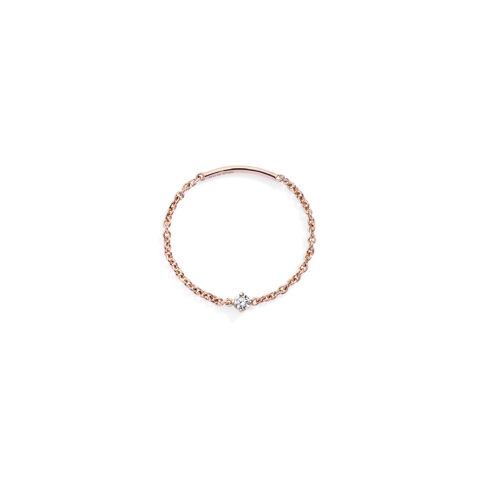 Anello solitario Burato Solitaire donna oro rosa catena morbida diamante 0,03ct CL449-1