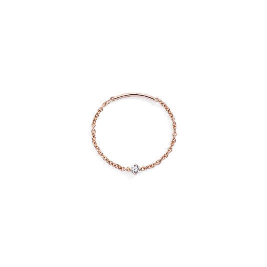 Anello solitario Burato Solitaire donna oro rosa catena morbida diamante 0,03ct CL449-1