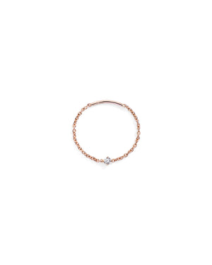 Anello solitario della collezione Burato Solitaire donna in oro rosa 18kt con catena morbida diamante carati 0,03 CL449