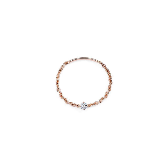 Anello solitario Burato Solitaire donna oro rosa catena morbida diamante 0,05ct CL451-1