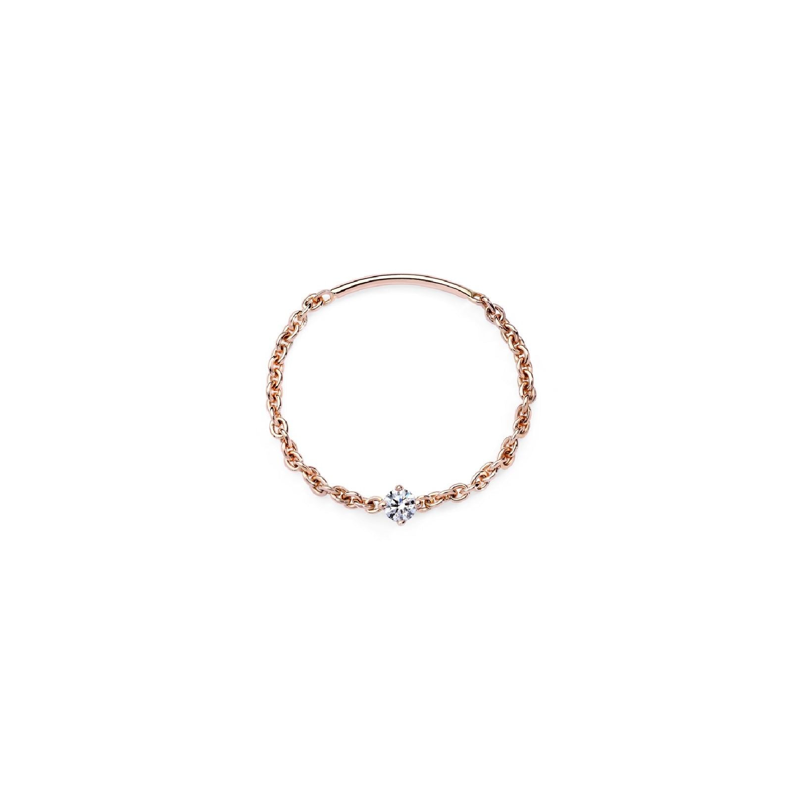 Anello solitario Burato Solitaire donna oro rosa catena morbida diamante 0,05ct CL451-1