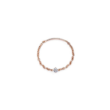 Anello solitario Burato Solitaire donna oro rosa catena morbida diamante 0,05ct CL451-1
