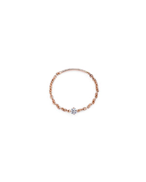 Anello solitario della collezione Burato Solitaire donna in oro rosa 18kt con catena morbida diamante carati 0,05 CL451