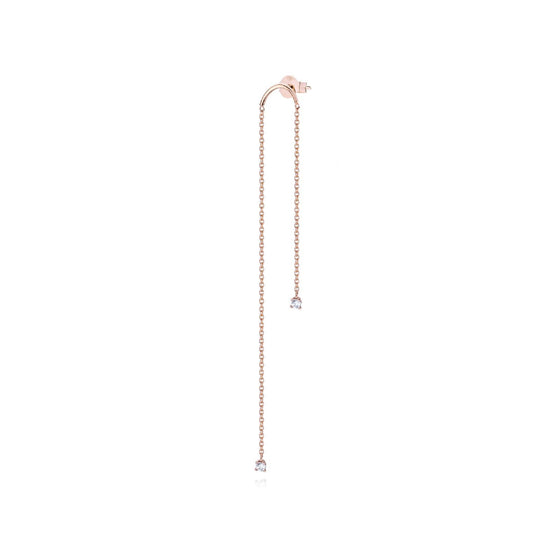 Mono orecchino destro pendente Burato Solitaire donna oro rosa diamanti 0,04ct CL468-1