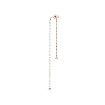 Mono orecchino destro pendente Burato Solitaire donna oro rosa diamanti 0,04ct CL468-1