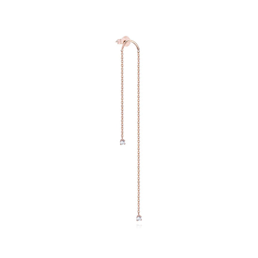 Mono orecchino sinistro pendente Burato Solitaire donna oro rosa diamanti 0,04ct CL469-1