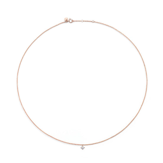 Collana punto luce Burato Solitaire donna oro rosa e diamante 0,05ct CL478-1