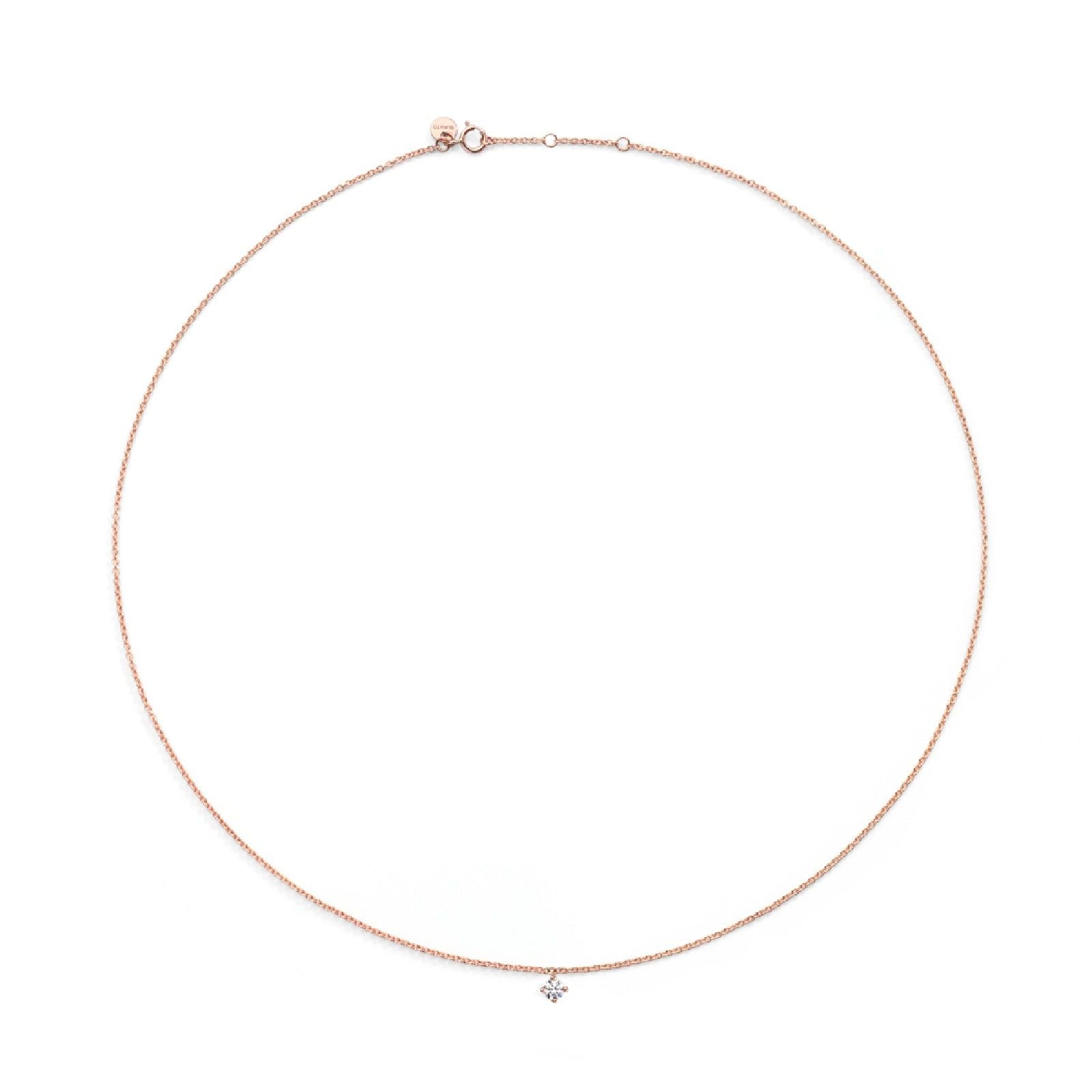 Collana punto luce Burato Solitaire donna oro rosa e diamante 0,05ct CL478-1