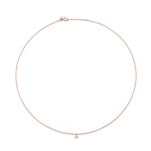 Collana punto luce Burato Solitaire donna oro rosa e diamante 0,05ct CL478-1