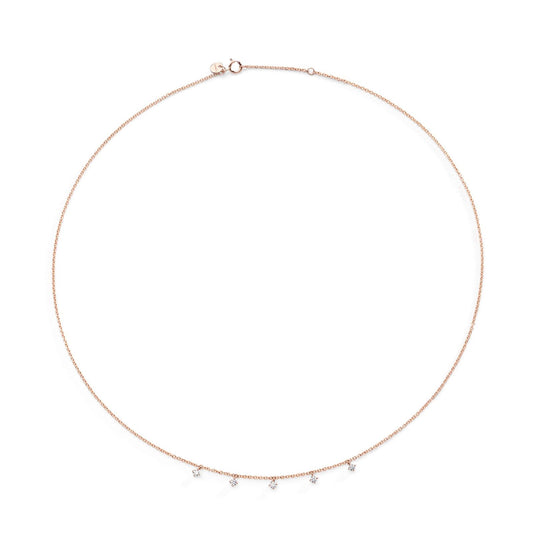 Collana Burato Solitaire donna oro rosé con diamante 0,15ct CL479-1