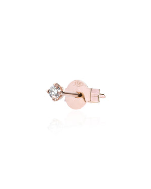 Mono orecchino punto luce Burato Solitaire da donna in oro rosa 18kt con diamante di 0,05ct CL977