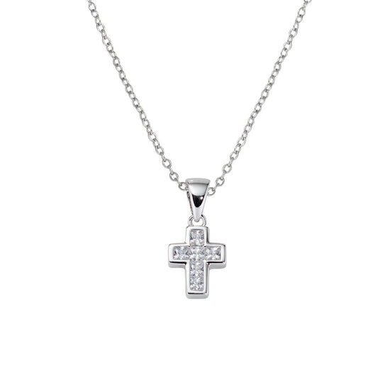 Collana donna Amen Sacro in argento con croce di zirconi bianchi CLCCBBZ3-1