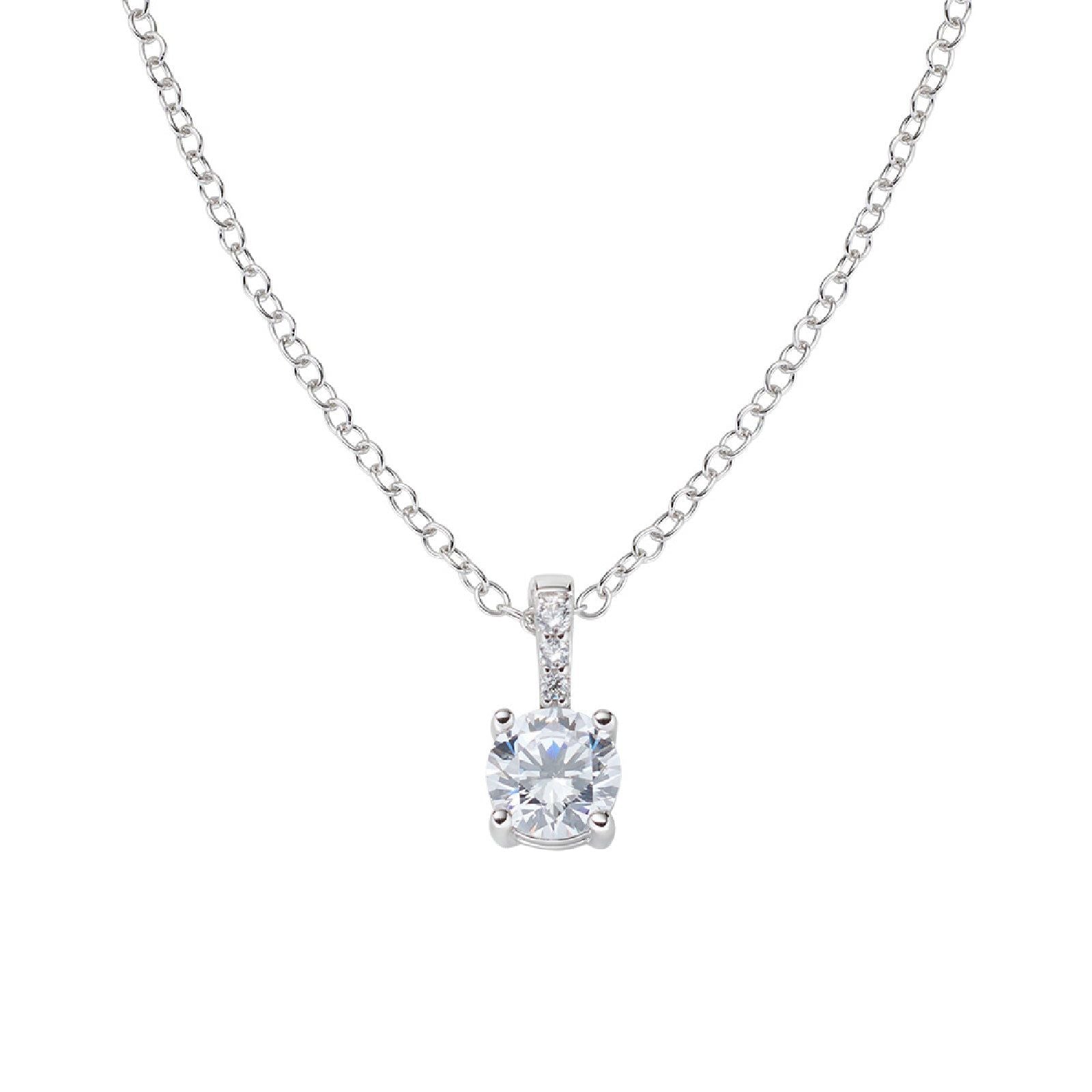 Collana girocollo Amen Lady donna in argento rodiato con zircone bianco CLCIPBBBZ-1
