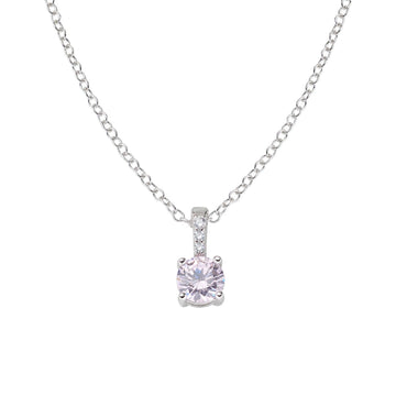 Collana girocollo Amen Lady donna in argento rodiato con zircone rosa CLCIPBBROZ-1