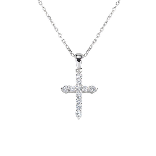 Collana donna Amen Sacro in argento con croce grande di zirconi bianchi CLCRBBZ3-1