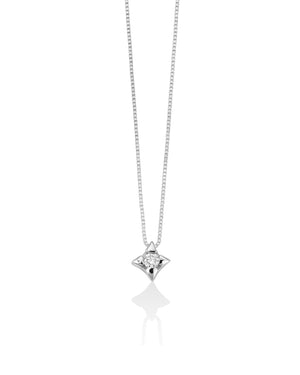 Collana girocollo da donna Miluna Collier Punto Luce in oro bianco 18kt con diamante di 0,04 ct CLD2937-004G7