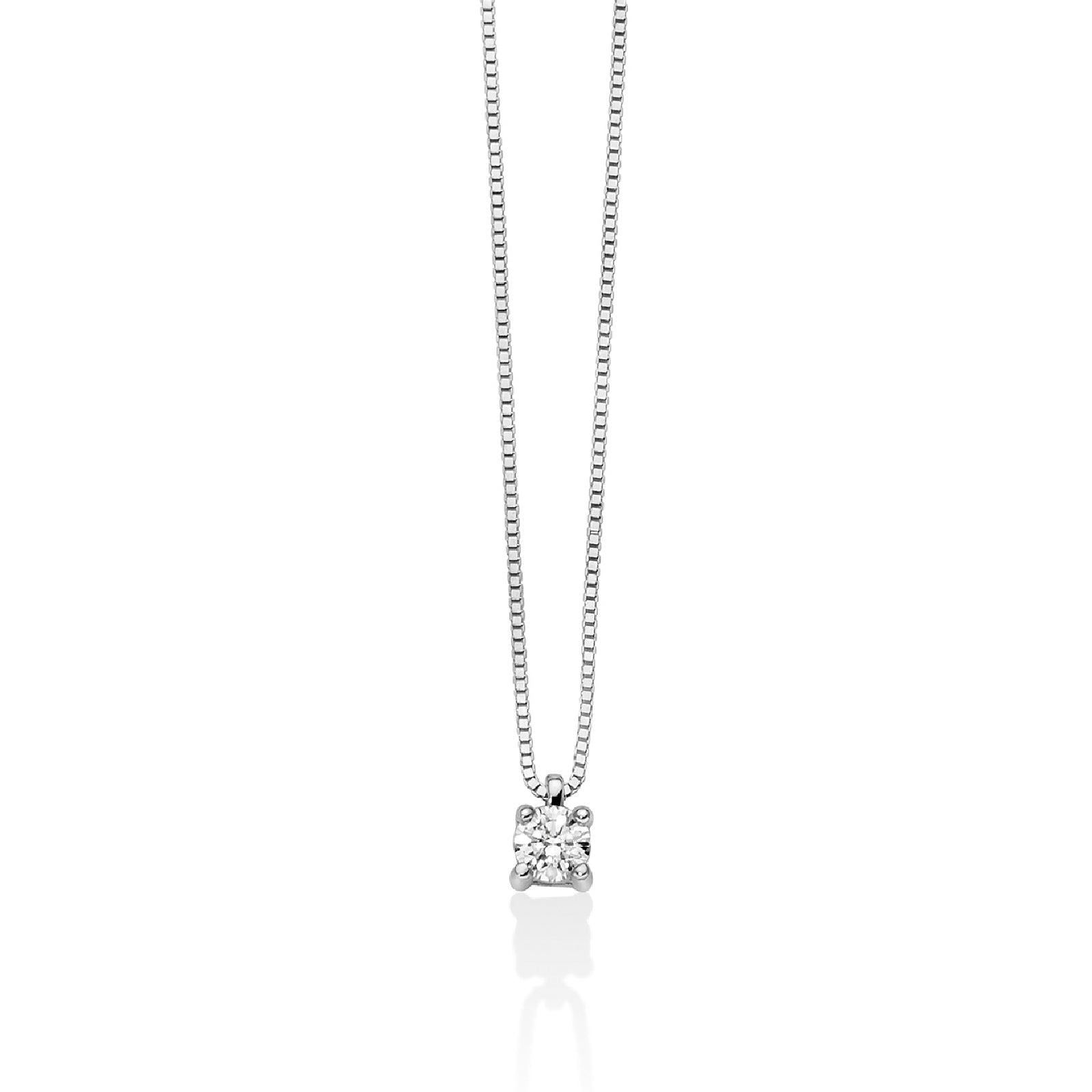 Collana donna Miluna Collier Punto Luce oro bianco diamante 0,10ct CLD3993-010G7-1