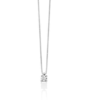 Collana punto luce della collezione Miluna Collier Punto Luce da donna in oro bianco 18kt con diamante di 0,10ct CLD3993-010G7