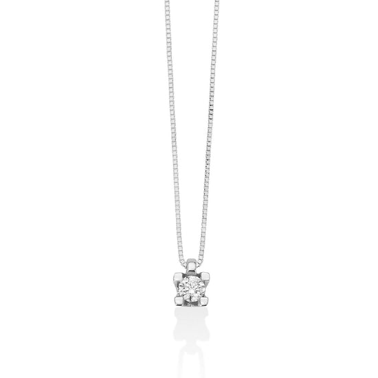 Collana donna Miluna Collier Punto Luce oro bianco diamante 0,08ct CLD4087-008G7-1