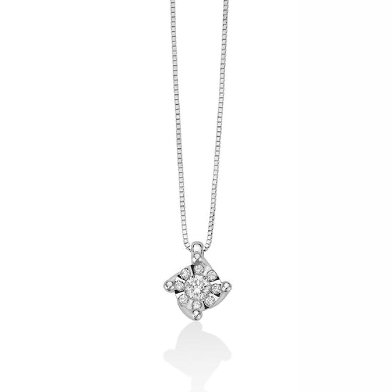 Collana donna Miluna Collier In Diamanti oro bianco 9 diamanti 0,102ct CLD4103-1