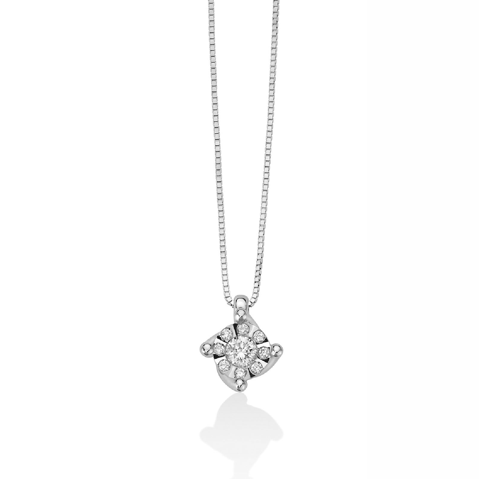 Collana donna Miluna Collier In Diamanti oro bianco 9 diamanti 0,102ct CLD4103-1