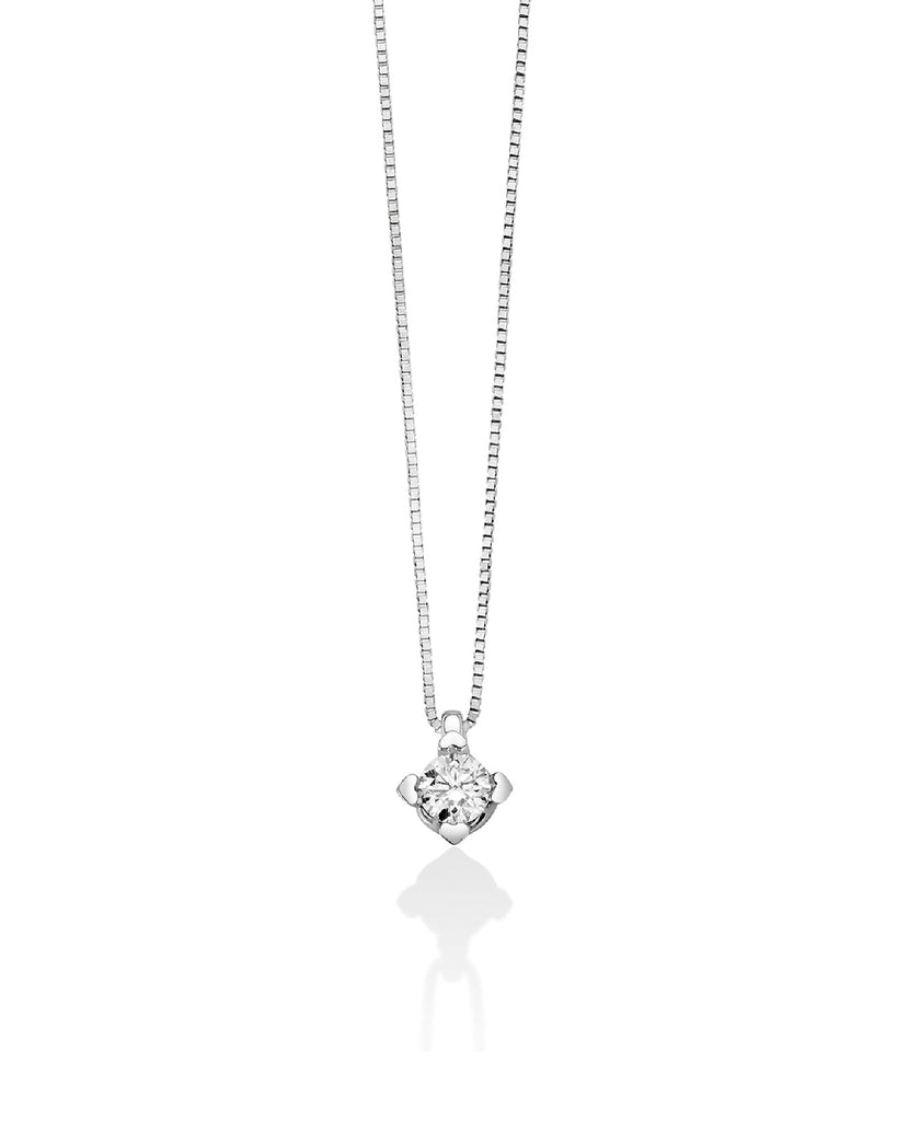 Collana punto luce da donna Miluna Cuore in oro bianco 18kt con diamante di 0,15ct con griffe a cuore CLD4125-015G7