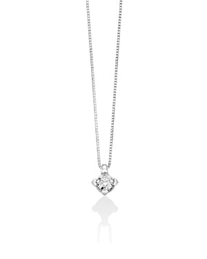 Collana punto luce da donna Miluna Cuore in oro bianco 18kt con diamante di 0,15ct con griffe a cuore CLD4125-015G7