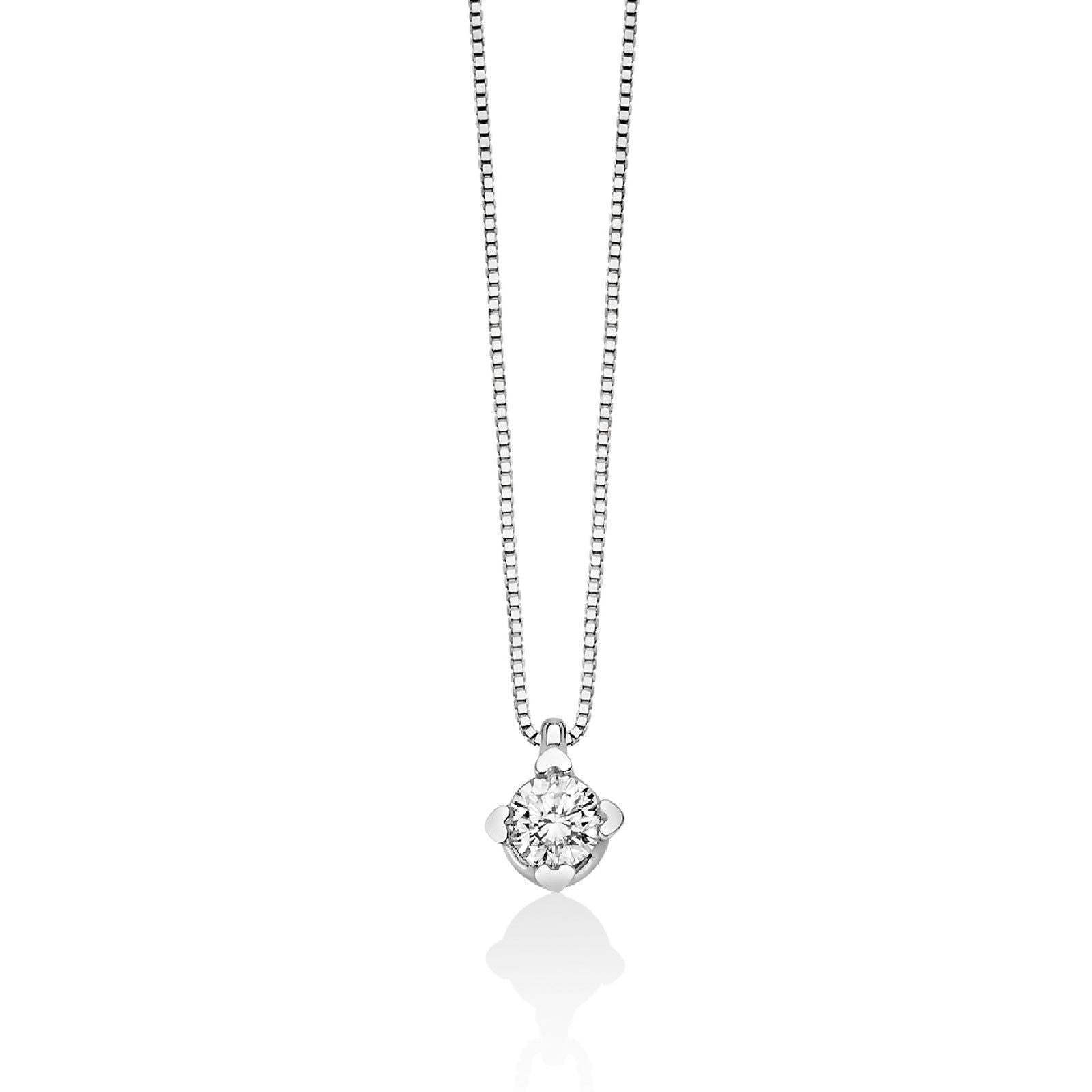 Collana punto luce donna Miluna Cuore oro bianco diamante 0,18ct griffe cuore CLD4125-018G7-1
