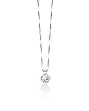 Collana punto luce da donna Miluna Cuore in oro bianco 18kt con diamante di 0,18ct con griffe a cuore CLD4125-018G7