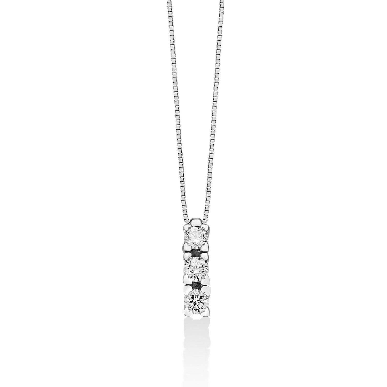 Collana trilogy donna Miluna Cuore oro bianco tre diamanti 0,24ct griffe cuore CLD4136-024G7-1