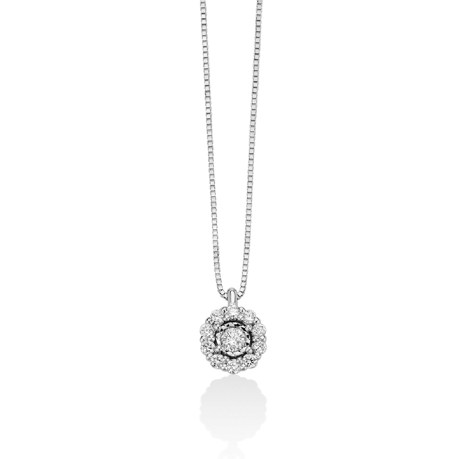 Collana donna Miluna Collier In Diamanti oro bianco ciondolo e diamanti di 0,15ct CLD4402-1
