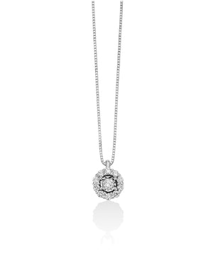 Collana da donna Miluna Collier In Diamanti in oro bianco 18kt con ciondolo tondo di 11 diamanti di 0,15 ct CLD4402