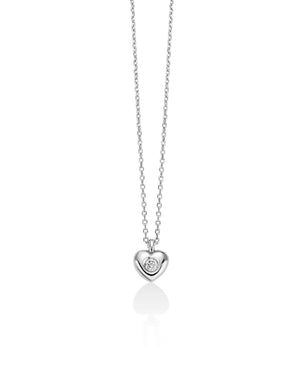 Collana da donna Miluna Diamanti 375 in oro bianco 9kt con ciondolo a cuore e diamante di 0,02ct CLD4579-002G7X