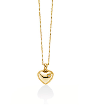 Collana da donna Miluna Diamanti 375 in oro giallo 9kt con ciondolo a cuore e diamante 0,0033ct CLD4667X
