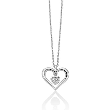 Collana donna Miluna Diamanti 375 oro bianco con cuore e diamante 0,0028ct CLD4670X-1
