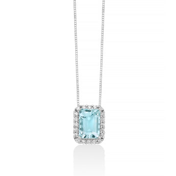 Collana donna Miluna in oro bianco con acquamarina 0,87ct e diamanti 0,1ct CLD4722-1