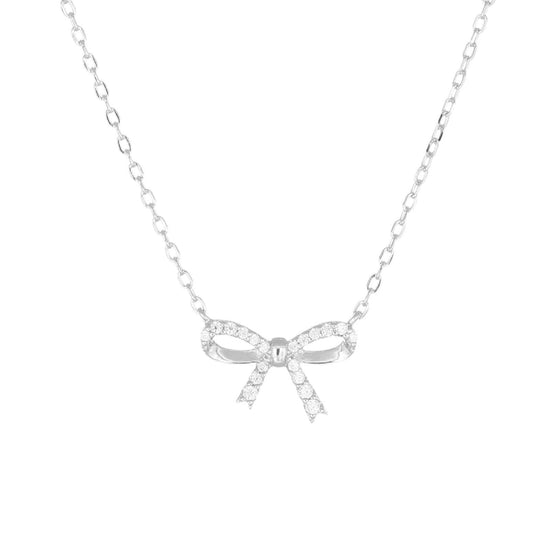 Collana donna Amen Lady Diamonds in argento con fiocco di zirconi bianchi CLFIOBBZ-1